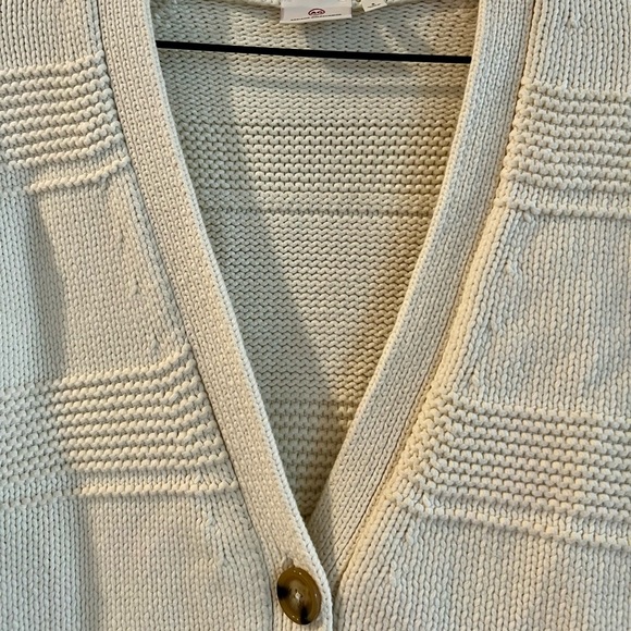 AG Jeans Adriano Goldschmied Women's Button Cardigan Sweater, Cream, Small - Picture 2 of 7